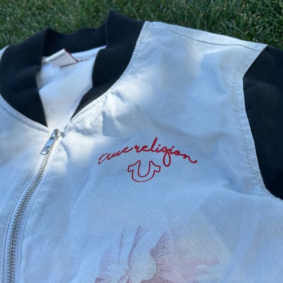 True Religion Floral Bomber Jacket Womens Large - Picture 12 of 12